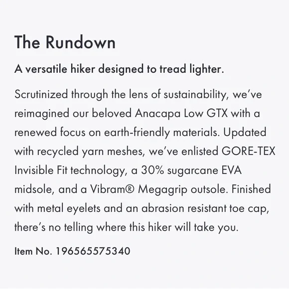 Hoka Anacapa 2 Low GTX Trail Hiking Running Mountain Spring Womens US 7 - Picture 8 of 9